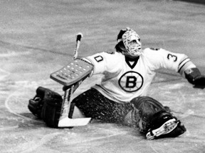 Goaltender Gerry Cheevers won Stanley Cups with Boston in 1970 and 1972. (NHLI via Getty Images)