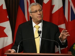 Ontario PC party leader Vic Fedeli speaks to the media at Queen's Park on Friday January 26, 2018.