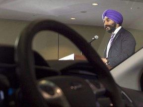 Minister of Innovation, Science and Economic Development Navdeep Bains makes an announcement in support of the auto sector in Toronto on February 16, 2017.   THE CANADIAN PRESS/Frank Gunn