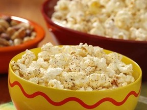 A bowl of spicy Orville Redenbacher popcorn