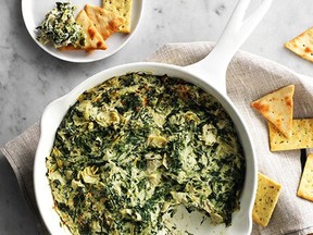 Savoury Parmesan Spinach and Artichoke Dip.