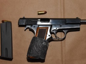A gun seized in a Halton police robbery investigation that netted charges against four teens.