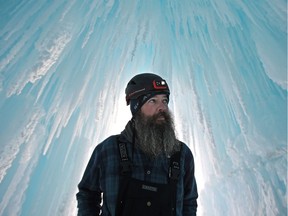 Christian Denis, lead artist and site manager, stands in the ice cave as reporters were given a tour of the ice castle Thursday, Jan. 4, 2018.