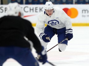 Kasperi Kapanen during Toronto Maple Leafs practice at the MasterCard Centre on Jan. 23, 2018