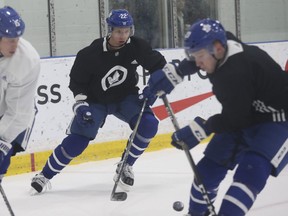 Toronto Maple Leafs' Nikita Zaitsev D (middle) during practice at the MCC on Monday January 29, 2018. Jack Boland/Toronto Sun