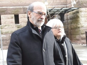 David Livingston leaves court in Toronto, Friday, Jan. 19, 2018. Livingston, a former top political aide in Ontario, has been found guilty of illegally destroying documents related to a controversial government decision to cancel two gas plants before a provincial election.