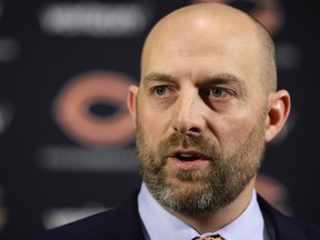 New Chicago Bears head coach Matt Nagy speaks to the media during an introductory press conference at Halas Hall on Jan. 9, 2018