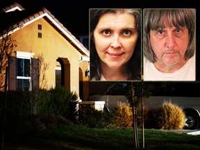 The home where a couple was arrested after police discovered that 13 people had been held captive in filthy conditions with some shackled to beds with chains and padlocks is shown January 15, 2018 in Perris California. David Allen Turpin and his wife Louise Anna Turpin were charged with torture and child endangerment after a 17 year old escaped the residence and contacted the police. Twelve others, ranging in age from 2 to 29, were discovered emaciated and malnourished in the home. (Photo by Sandy Huffaker/Getty Images)