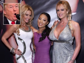 (L-R) Adult film actresses/directors jessica drake, Asa Akira and Stormy Daniels attend the 2015 AVN Adult Entertainment Expo at the Hard Rock Hotel and Casino on Jan. 22, 2015 in Las Vegas, Nevada.