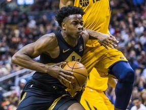 Toronto Raptors OG Anunoby during 2nd half action against the Utah Jazz at the Air Canada Centre in Toronto, Ont. on Friday January 26, 2018. Ernest Doroszuk/Toronto Sun/Postmedia Network