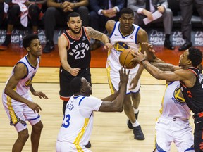 Toronto Raptors DeMar DeRozan during 1st half action against  Golden State Warriors at the Air Canada Centre in Toronto, Ont. on Saturday January 13, 2018. Ernest Doroszuk/Toronto Sun/Postmedia Network