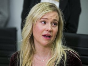 Kristin Booth is one of four actresses who have accused Soulpepper artistic director Albert Schultz of sexual assault and harassment hold a press conference to discuss their lawsuits against him at the Levitt LLP law office in downtown Toronto, Ont. on Thursday January 4, 2018.