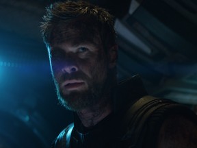 Chris Hemsworth in a scene from Avengers: Infinity War.