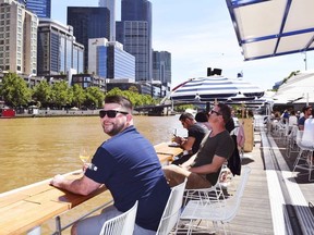 Arbory Afloat is one of many floating restaurants along the Yarra River in downtown Melbourne.