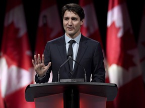 Prime Minister Justin Trudeau speaks in Ottawa on Thursday, Dec. 14, 2017.