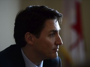 Prime Minister Justin Trudeau takes part in a round table discussion with The Canadian Press in Ottawa on Monday, Jan. 15, 2018.