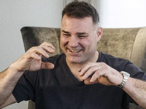 The size of Eric Lindros' hands is one of the things that amazes NHL players.