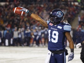 Toronto Argonauts receiver S.J. Green agreed to a new deal on Monday.
 (GETTY IMAGES)