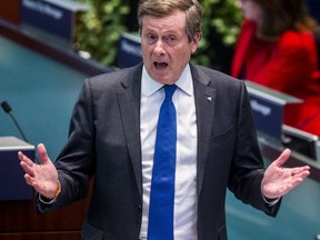 Mayor John Tory is pictured during Monday's budget debate. (Ernest Doroszuk, Toronto Sun)