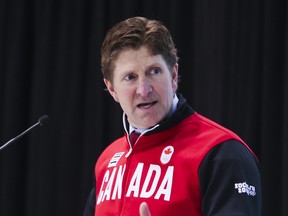 Head coach Mike Babcock speaks during the Canada Olympic men's hockey roster announcement on Jan.  7, 2014. (ERNEST DOROSZUK/Toronto Sun files)