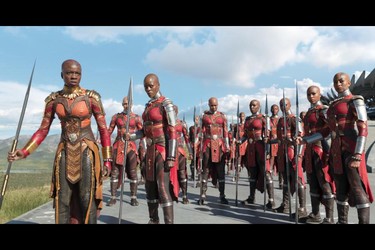 This image released by Disney shows a scene from Marvel Studios' "Black Panther." (Matt Kennedy/Marvel Studios-Disney)