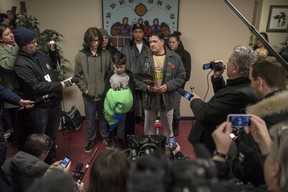 Federation of Sovereign Indigenous Nations Chief Bobby Cameron attends a media event at the Battlefords Agency Tribal Chiefs head office after a jury delivered a verdict of not guilty in the trial of Gerald Stanley, the farmer accused of killing the 22-year-old Indigenous man Colten Boushie, in Battleford, Sask., Friday, February 9, 2018.