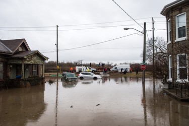 Brantford residents were being evacuated due to flooding along the Grand River after an ice jam upstream of Parkhill Dam sent a surge of water downstream on Wednesday, February 21, 2018. THE CANADIAN PRESS/Aaron Vincent Elkaim