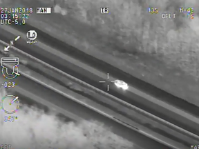 A Durham Regional Police helicopter tails a suspected dangerous driver and locates evidence he allegedly discards.