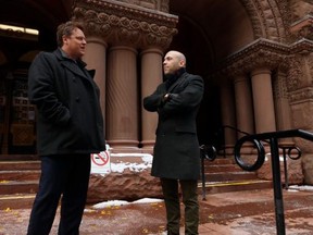 Old City Hall duty counsel Patrick Moeller (L) and Aaron Rinzler (JACK BOLAND, Toronto Sun)