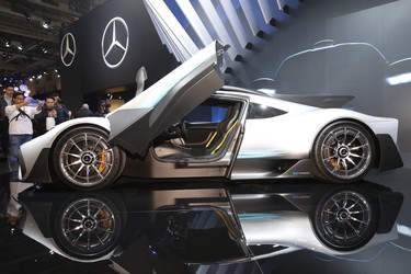 Mercedes presents the  the Mercedes AMG Project One car - one of only 275 produced worldwide - at the 2018 Canadian International AutoShow held at the Metro Toronto Convention Centre from Feb 16-25 on Thursday February 15, 2018. Jack Boland/Toronto Sun/Postmedia Network