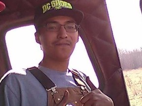 Colten Boushie gives a thumbs up after completing a recent firefighting course. The 22-year-old was fatally shot on Aug. 9, 2016 in the R.M. of Glenside, Sask.