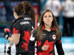 Rachel Homan competes against Great Britain at the Pyeongchang Olympics on Feb. 21.