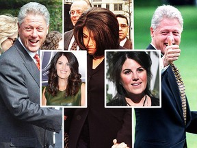 Bill Clinton and Monica Lewinsky are seen in file photos.
