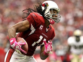 Cardinals wide receiver Larry Fitzgerald told the NFL Network on Sunday that he will likely make a decision on his future in the next few weeks. (Getty Images)