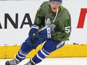 Maple Leafs defenceman Jake Gardiner left Wednesday's game against the Columbus Blue Jackets with an injury. He played Saturday against Pittsburgh. (Getty Images)