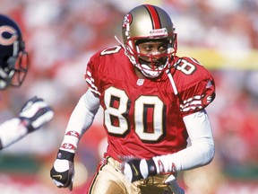 Jerry Rice led the NFL in receiving yards, then won the Super Bowl. But that was 23 years ago and no receiver has done that since. Getty Images)