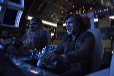 Alden Ehrenreich is Han Solo and Joonas Suotamo is Chewbacca in SOLO: A STAR WARS STORY.