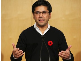 Yasir Naqvi, Attorney General of Ontario, talks at the Somerset West Community Health Centre, November 08, 2017. Photo by Jean Levac ORG XMIT: 127910