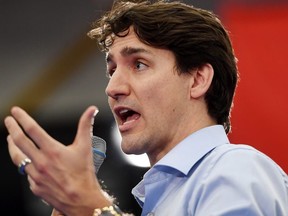 Prime Minister Justin Trudeau speaks at a public town hall in Nanaimo, B.C., on Friday, Feb. 2, 2018.