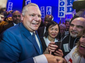 Doug Ford greets supporters after speaking at his - Rally for a Stronger Ontario - regarding his bid for the Ontario PC leadership at the Toronto Congress Centre in Toronto, Ont. on Saturday February 3, 2018.