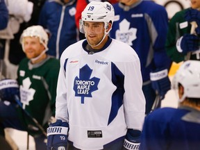 Joffrey Lupul during Toronto Maple Leafs practice at the MasterCard Centre in Toronto on Oct. 30, 2014