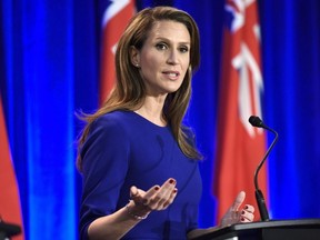 Ontario PC leadership candidate Caroline Mulroney participates in a debate in Ottawa on Wednesday, Feb. 28, 2018. THE CANADIAN PRESS/Justin Tang