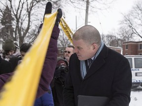 Det-Sgt Hank Idsinga is seen after briefing the media at a Toronto property where alleged serial killer Bruce McArthur worked, Thursday, February 8, 2018.