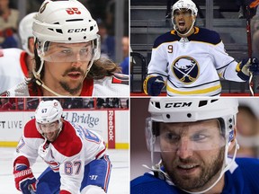 (Clockwise from top left) Erik Karlsson, Evander Kane, Thomas Vanek and Max Pacioretty are players who still may be traded before the 3 p.m. deadline Monday. (Claus Andersen/Getty Images/Bruce Bennett/Getty Images/THE CANADIAN PRESS/Darryl DyckJana Chytilova/Freestyle Photography/Getty Images)