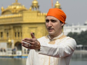 Prime Minister Justin Trudeau visits the Golden Temple in Amritsar, India on Wednesday, Feb. 21, 2018.