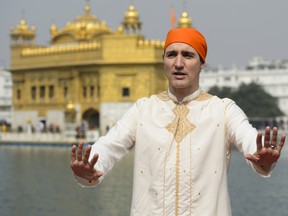 Prime Minister Justin Trudeau visits the Golden Temple in Amritsar, India on Wednesday, Feb. 21, 2018. THE CANADIAN PRESS/Sean Kilpatrick