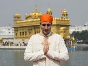 Prime Minister Justin Trudeau visits the Golden Temple in Amritsar, India on Wednesday, Feb. 21, 2018.