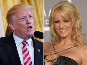 Former U.S. President Donald Trump and porn actress Stormy Daniels.