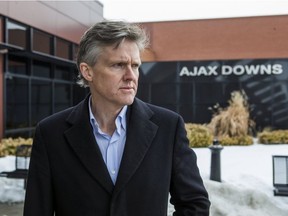 Rod Phillips, the Ontario PC candidate for the riding of Ajax, poses for a photo outside of Ajax Downs in Ajax, Ont., on Thursday, February 15, 2018.