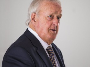 Former prime minister Brian Mulroney is pictured during a stop at an Ajax golf course on March 5. (Ernest Doroszuk, Toronto Sun)